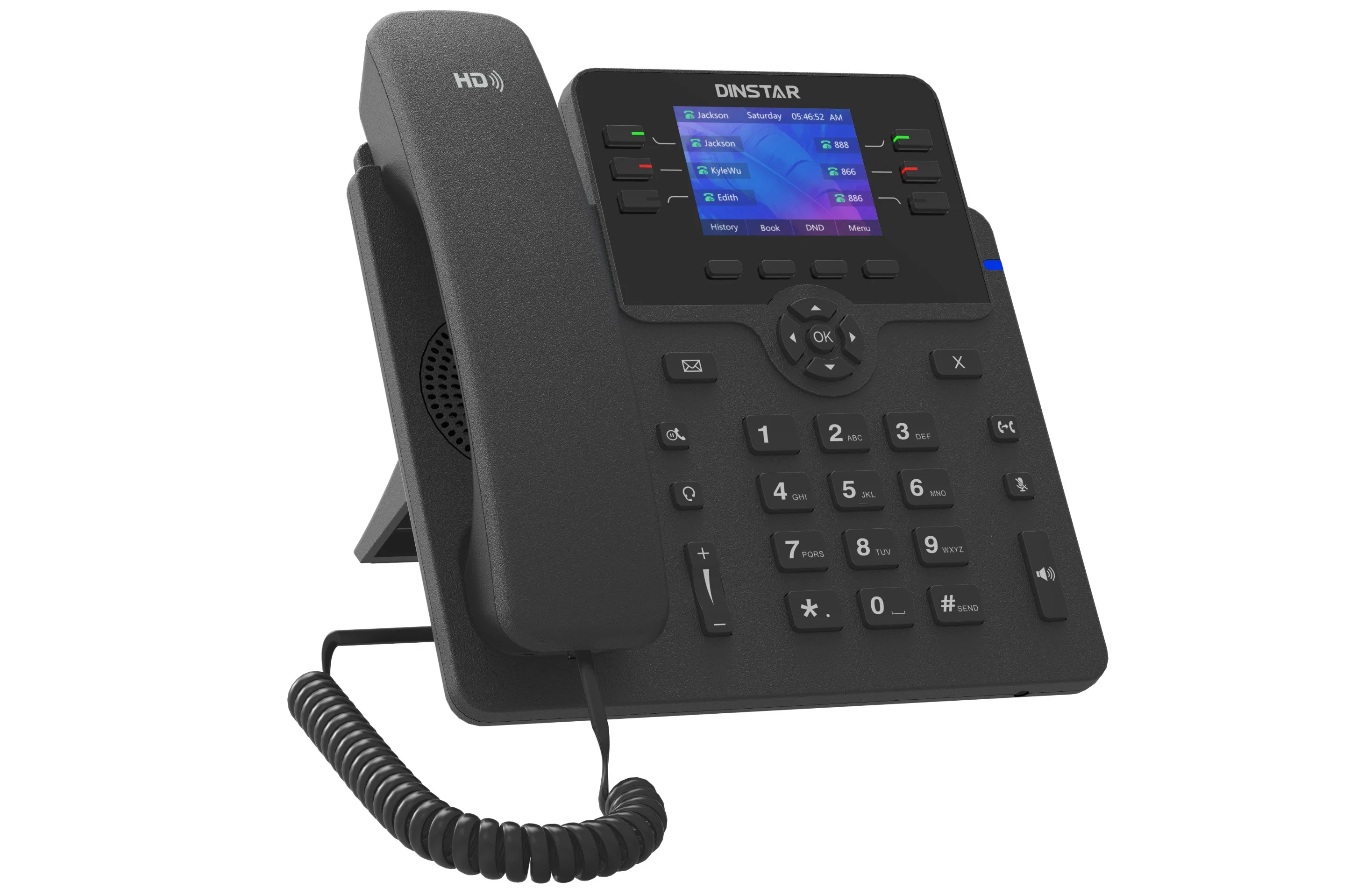 Dinstar C63GP Voice Communication Gigabit IP Phone with Three Lines Phone