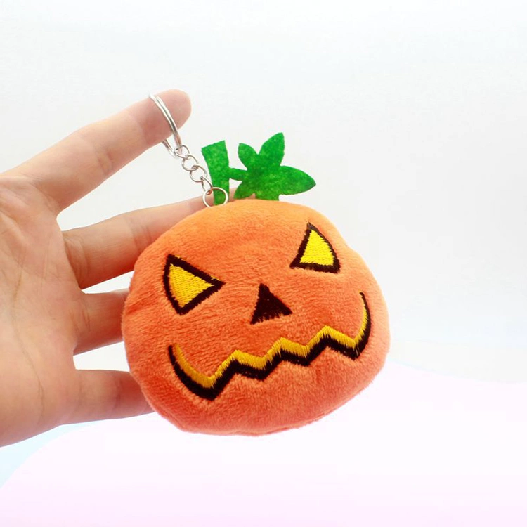 Venta caliente de regalo de Halloween de calabaza rellenas de peluche personalizados Llavero de juguete