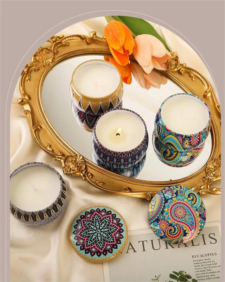 Decorative Scented Candles Tinplate Soybean Wax Candles for Gift Sets