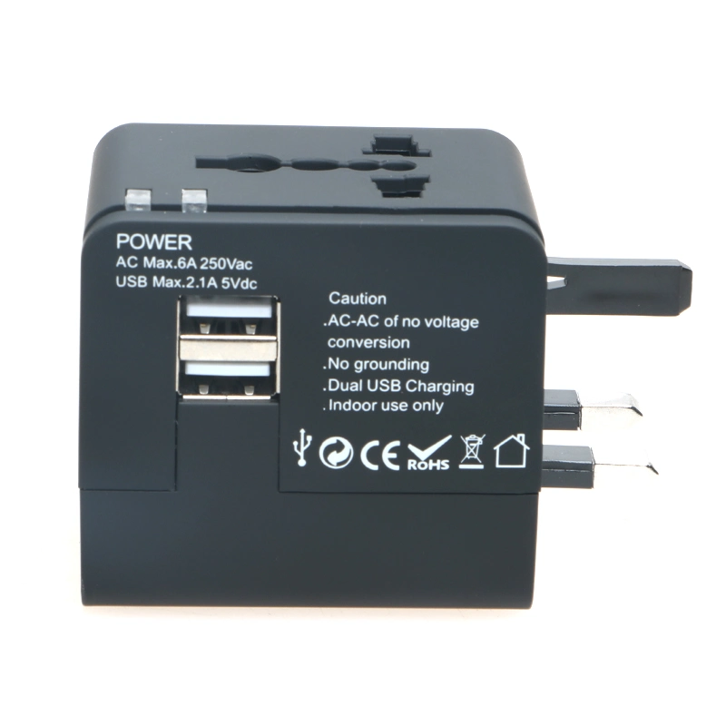 Universal Travel Adapter 2USB Worldwide Wall Power Fast Charger