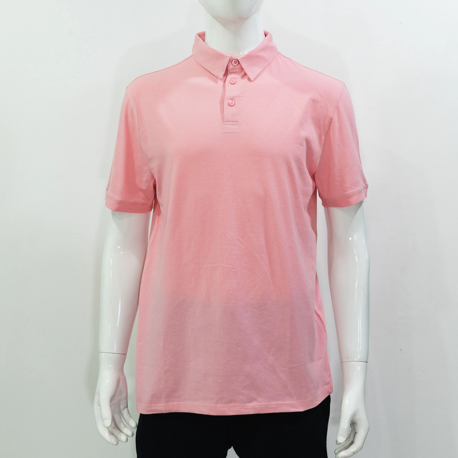 Rosa Basic T-Shirt Custom Stickerei Print Kurzarm Top Großhandel Shirt Hochwertige Bekleidung Herren Casual Cotton Polo