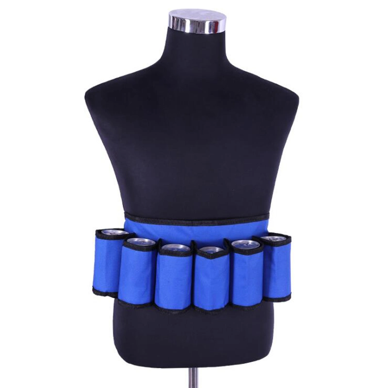 Adjustable Beer Belt Holder Beer & Soda Can Holster Belt, Holds 6 Beverages Canned Drinks Waist Pack Bar Tools Esg13096