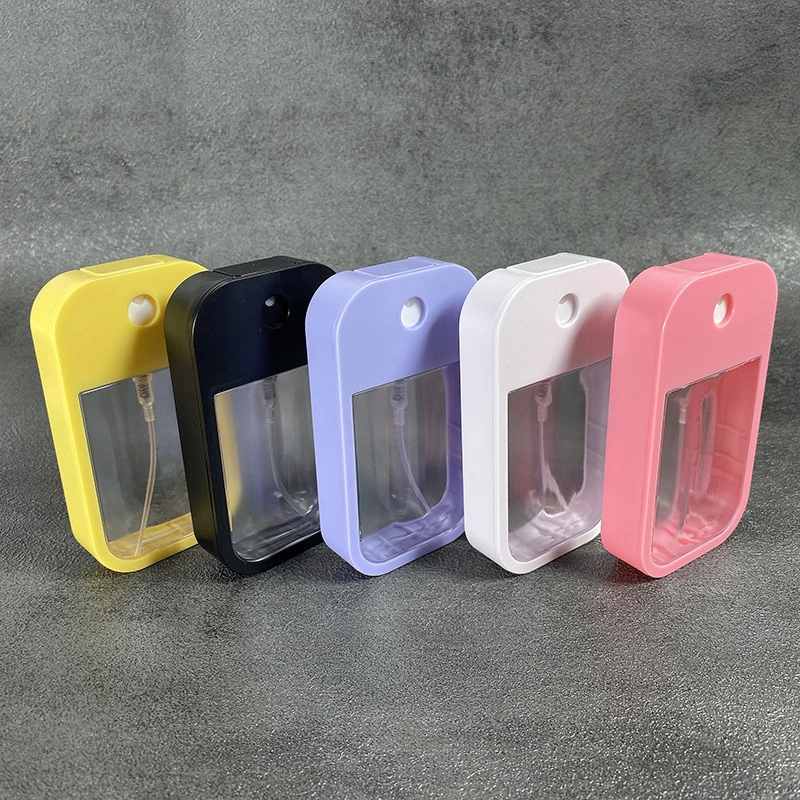 Square Colorful Hand Sanitizer Spray Plastic Bottle Silicon Hand Sanit Bottle Holder for Children Alcohol Refillable