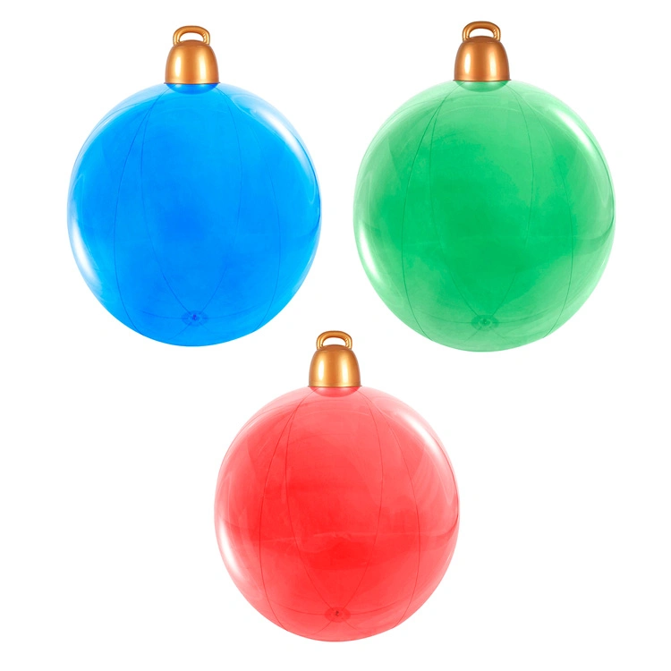 Fournitures de décoration de Noël extérieure Gros boules de Noël gonflables en PVC.