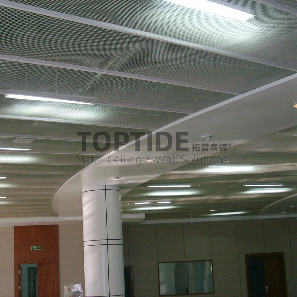 Falso aluminio suspendido Metal techo Comercial edificio de techo material decorativo