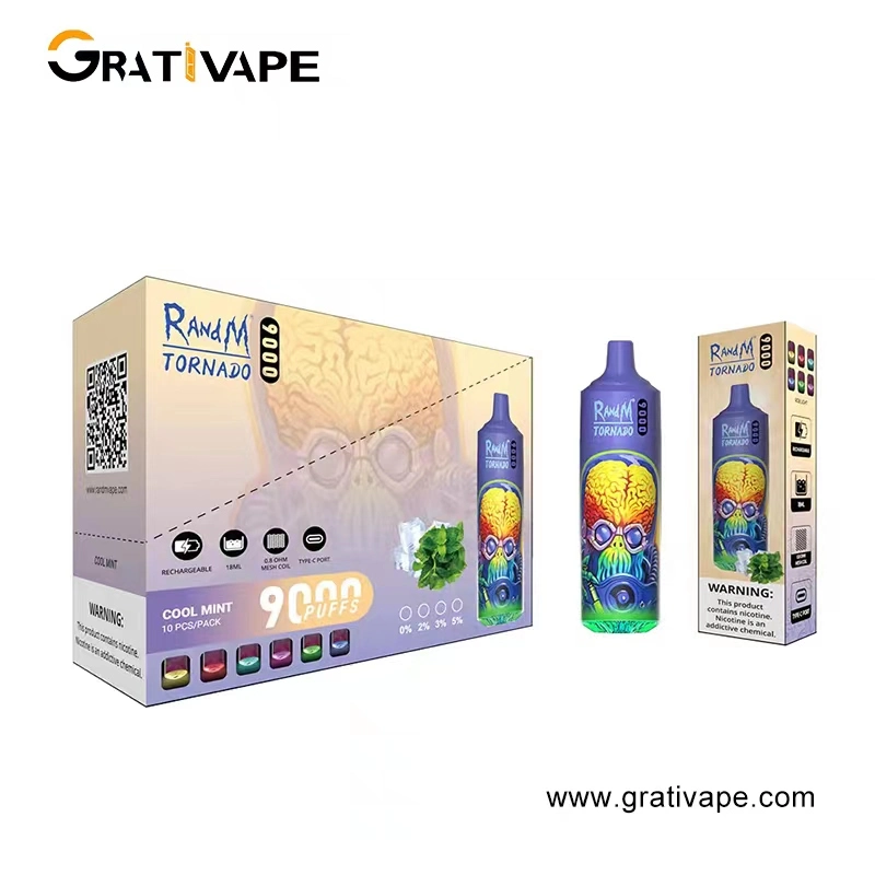 20 parfums Vapes jetables Original Factory Direct Kit Randm original Vapor Pen 9000 Pffs Tornado