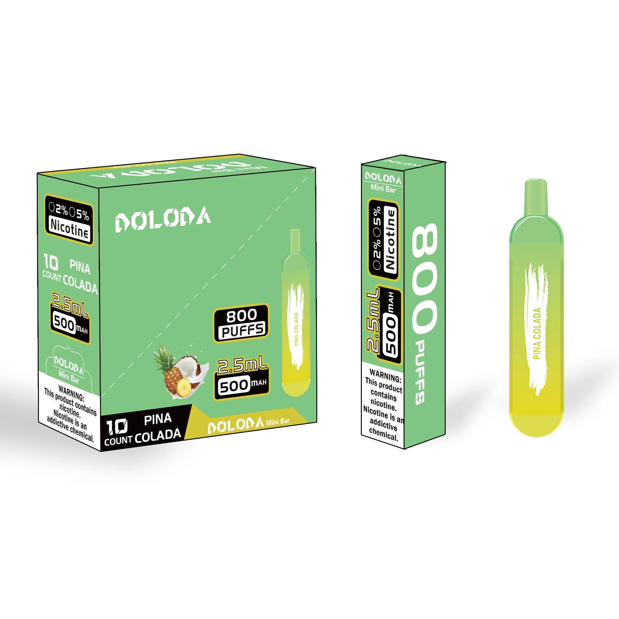 Doloda Wholesale/Supplier Mini Bar 800 Puffs vape Disposable/Chargeable Vape Pen