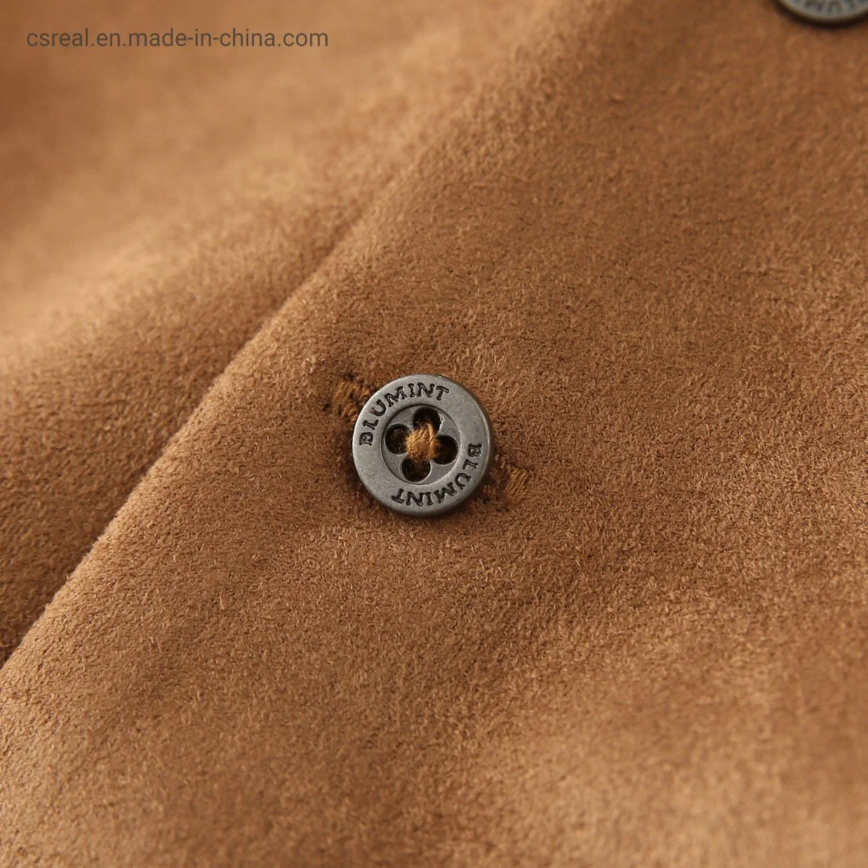 Boy Kids Brown Suede Vest Clothes with Lining and Metal Button Placket