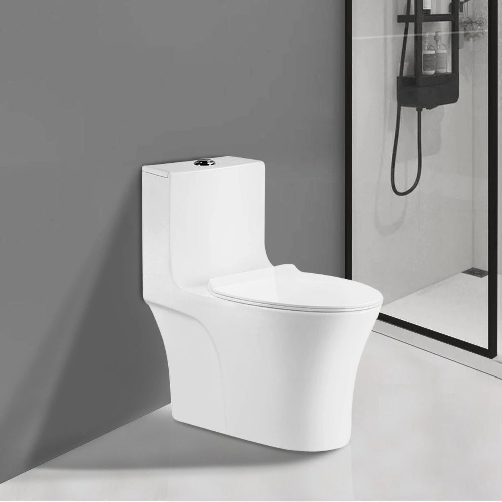 Ceramic S-Trap Washroom Modern 1 Piece Tornado Toilet