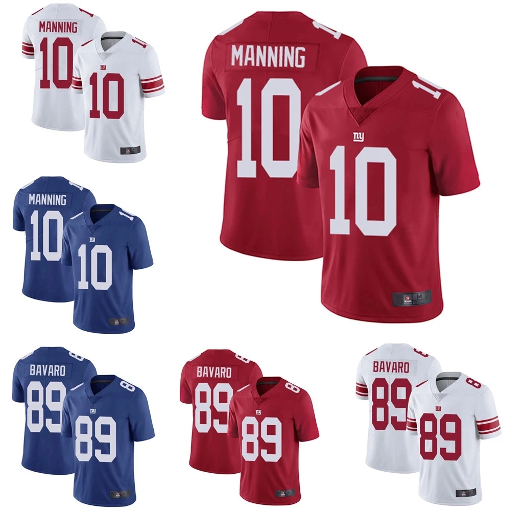 Custom Giants Eli Manning Mark Bavaro New York camisetas de fútbol