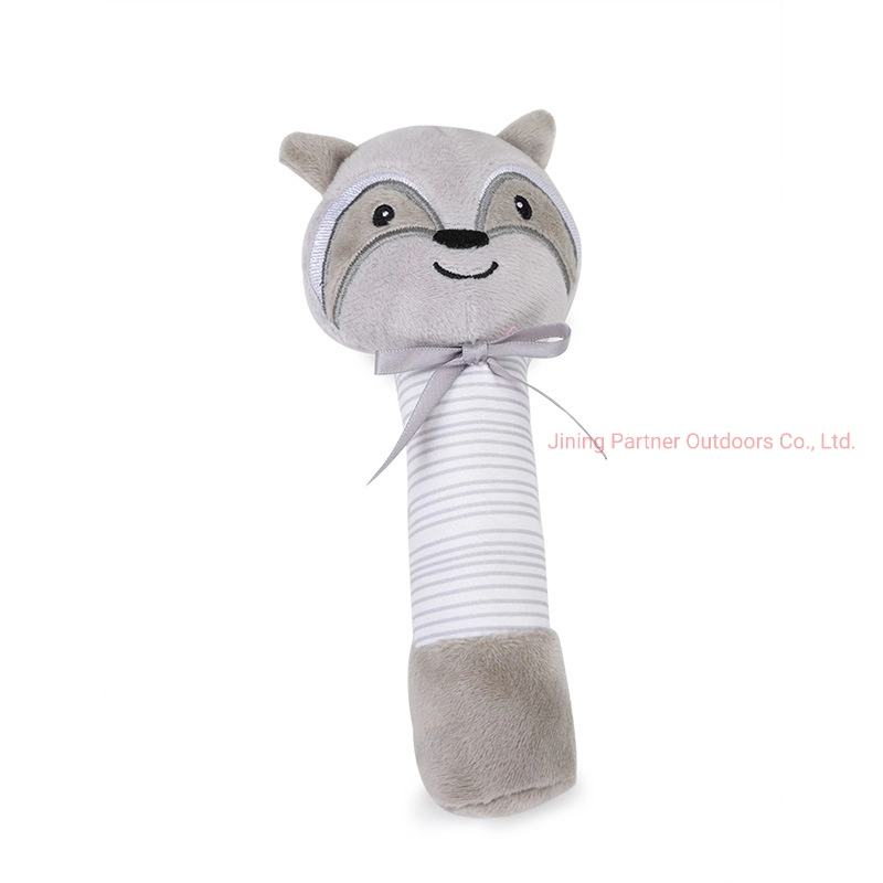 Nuevo producto preciosa campana de mano de dibujos animados de algodón gris animales de peluche de elefante bebé sonajero Bb Stick juguete