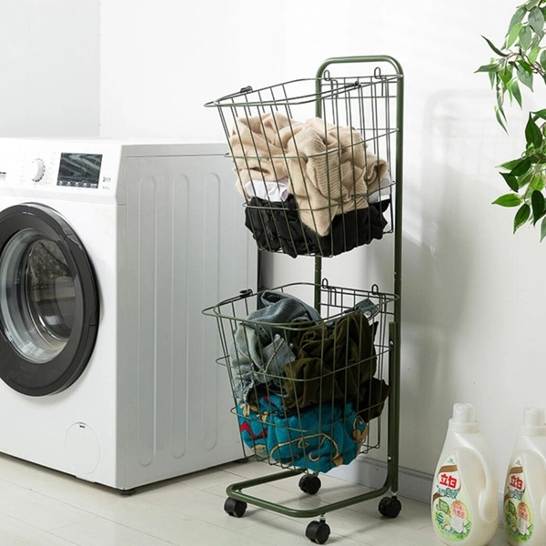 El cuarto de baño Servicio de lavandería de rodadura de la Cesta La cesta de almacenamiento y rack