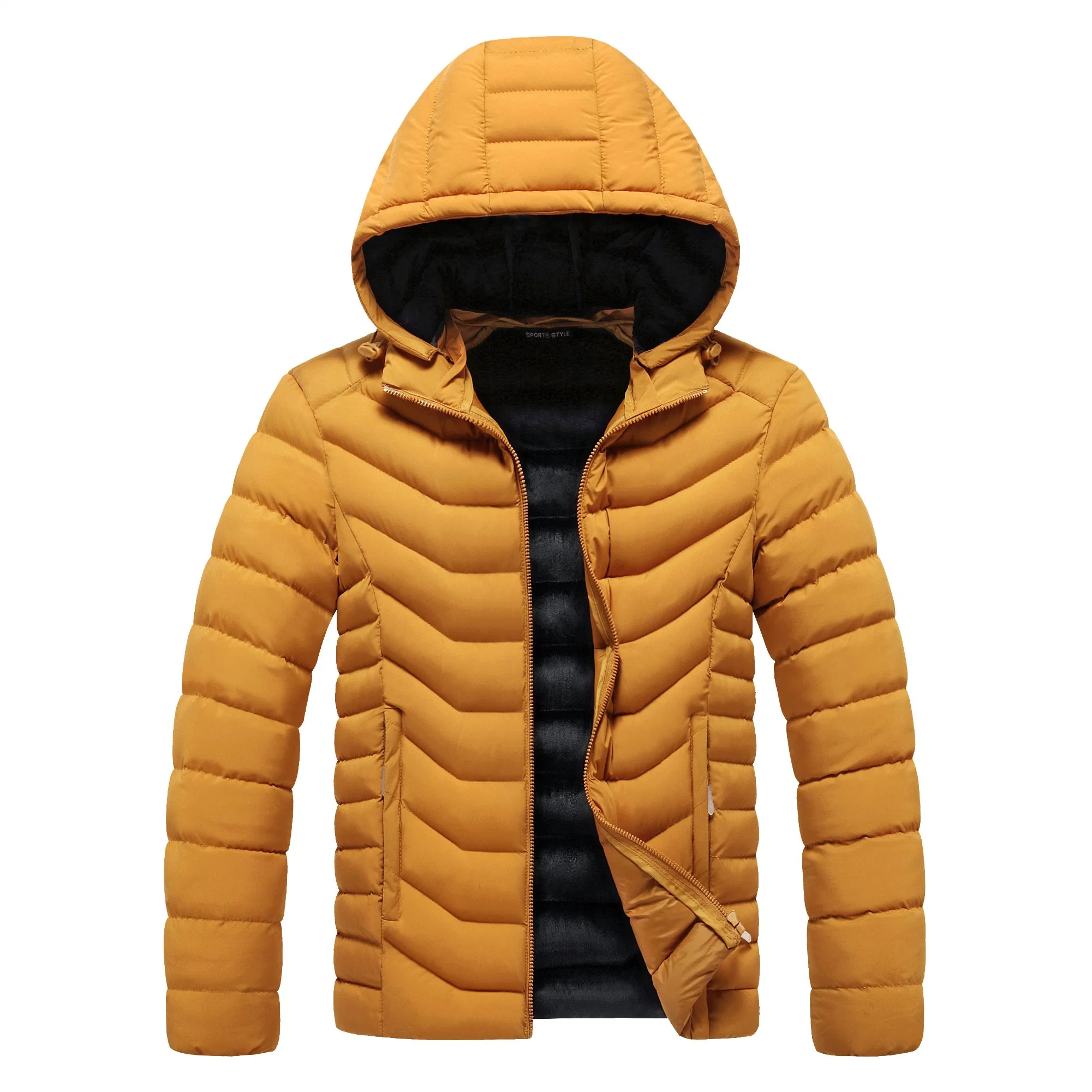 Customized Logo Quilted Padding Hooded Men Padded Winter Puffer Coat Jacket
