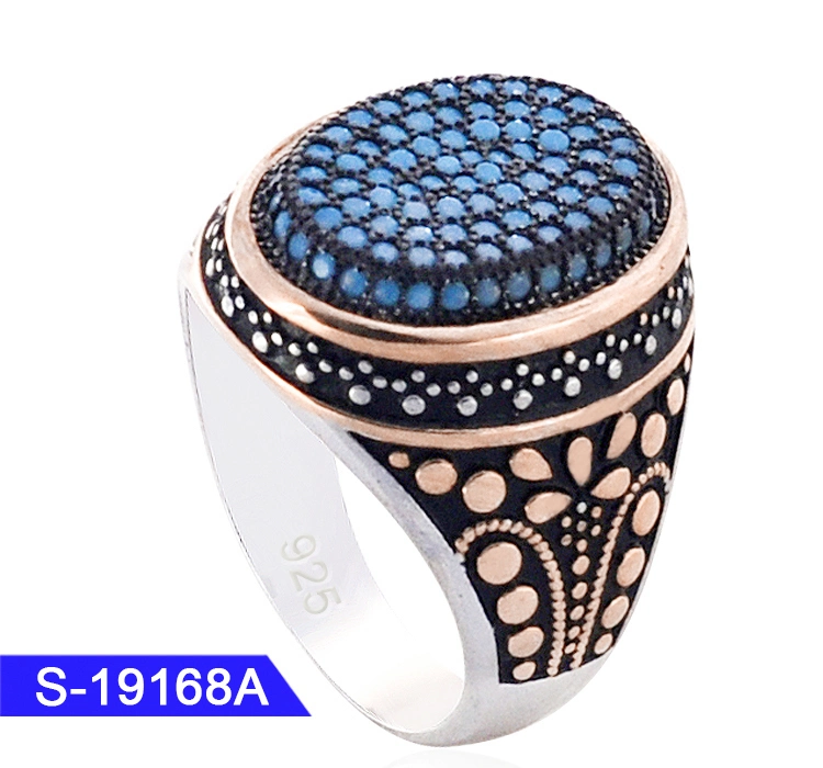 Wholesale/Supplier 925 Sterling Silver Jewelry Islamic Micro Pave CZ Stone Finger Ring for Men