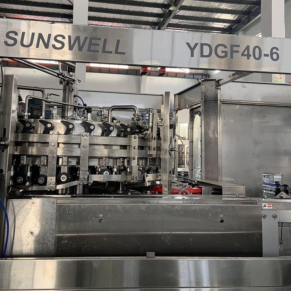 Sunswell Rotary Multi-Head Carbonated Juice Packaging Beverage Aluminum Can Filling Machine