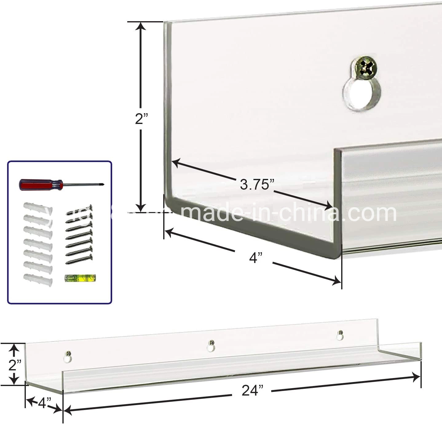 New Design Clear Acrylic Magazine Book Display Shelf Rack