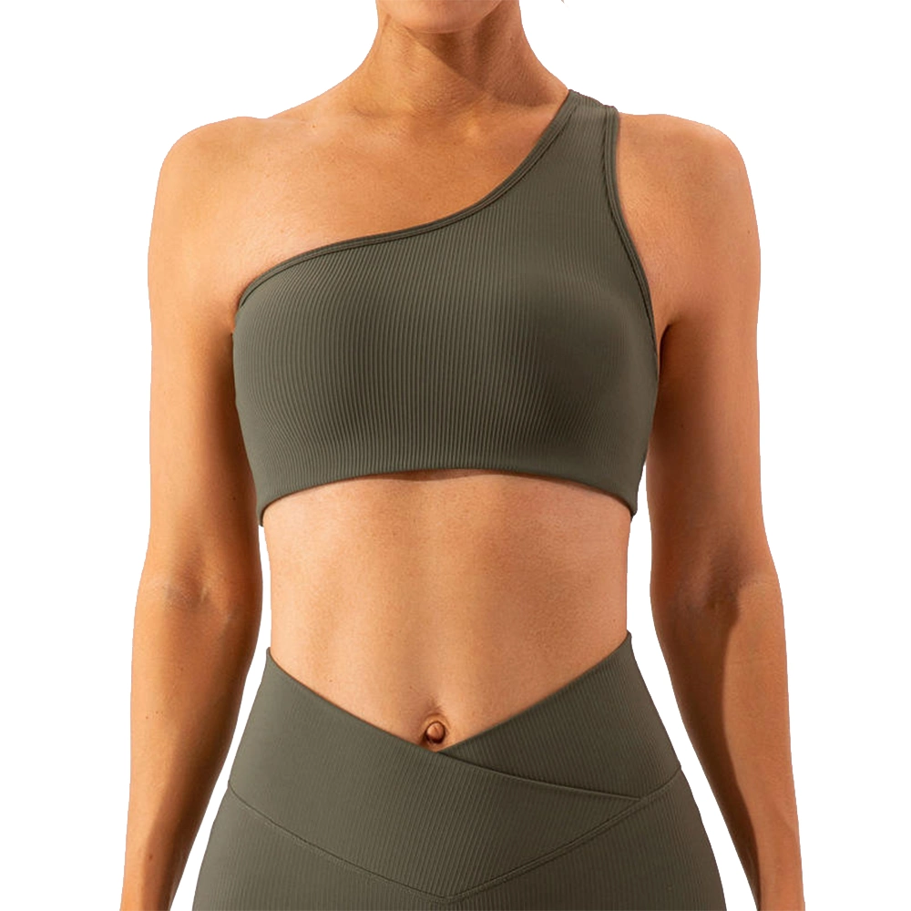 Großhandel Gym Plus Größe Twist Front Cross Back Crop Top Strappy Backless Verstellbare Sport-Bh Frauen