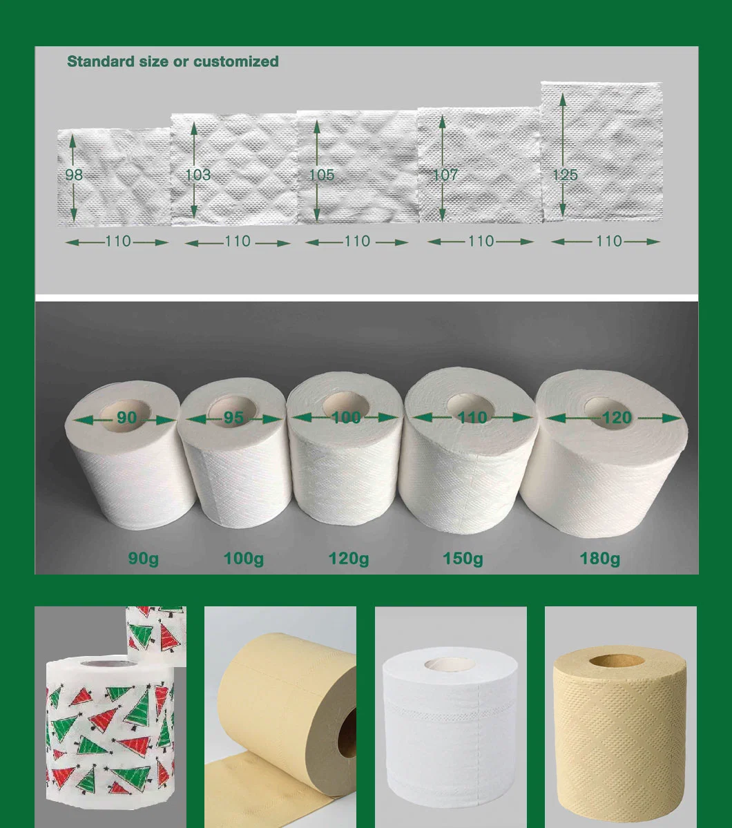 Tissue Roll Wholesale/Supplier High Water Absorption 2 Ply Toilet Tissue Paper Roll