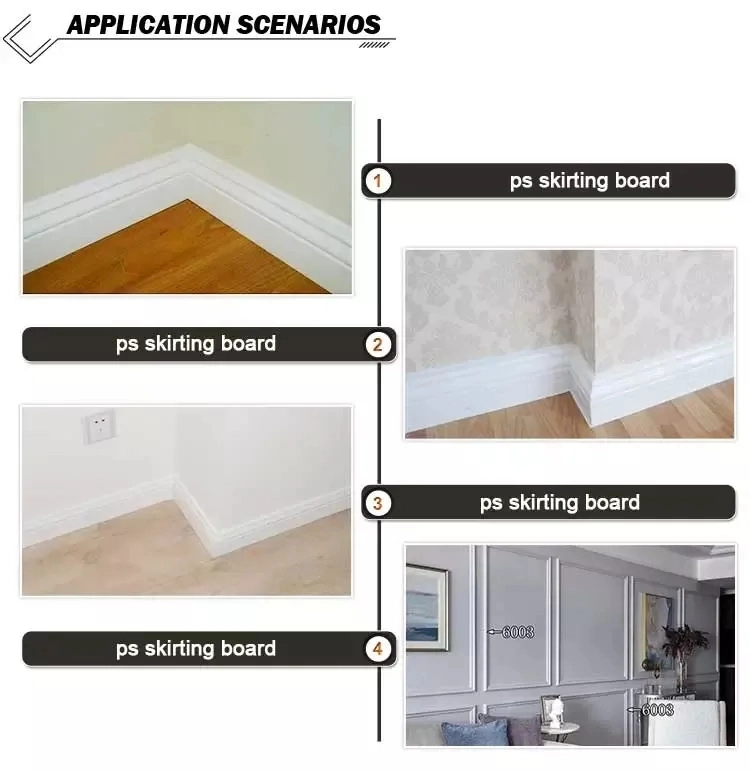 Wholesale/Supplier Easy Install White Primed PS Skirting Board Color Baseboard