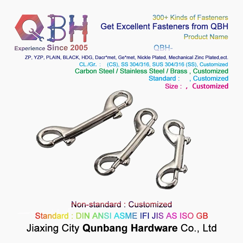 Stainless Steel Double End Bolt Clips 100mm Heavy Duty Snap Hook for Sucba Diving Pet Chain