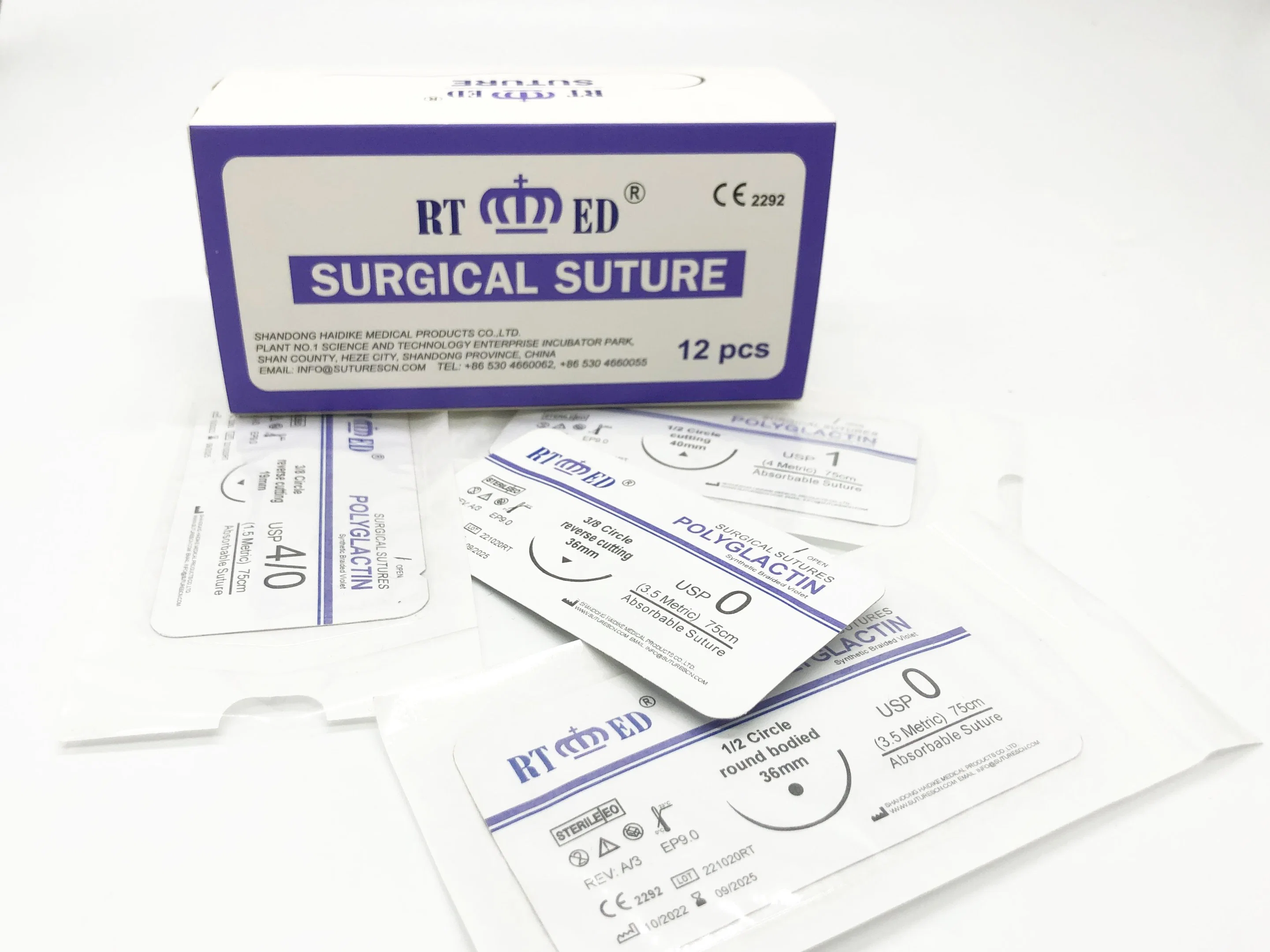 CE ISO Certificate Absorbable Polyglactin Sutures for Animal