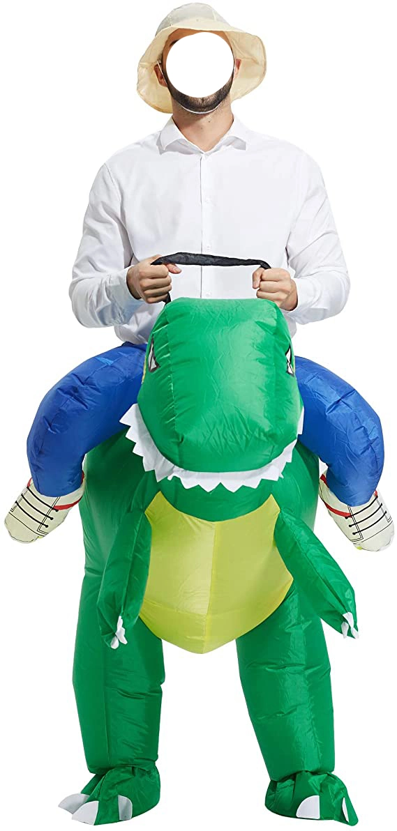 Aufblasbares Dinosaurier Kostüm für Erwachsene, T-Rex Kostüm, Halloween Blow Up Kostüm