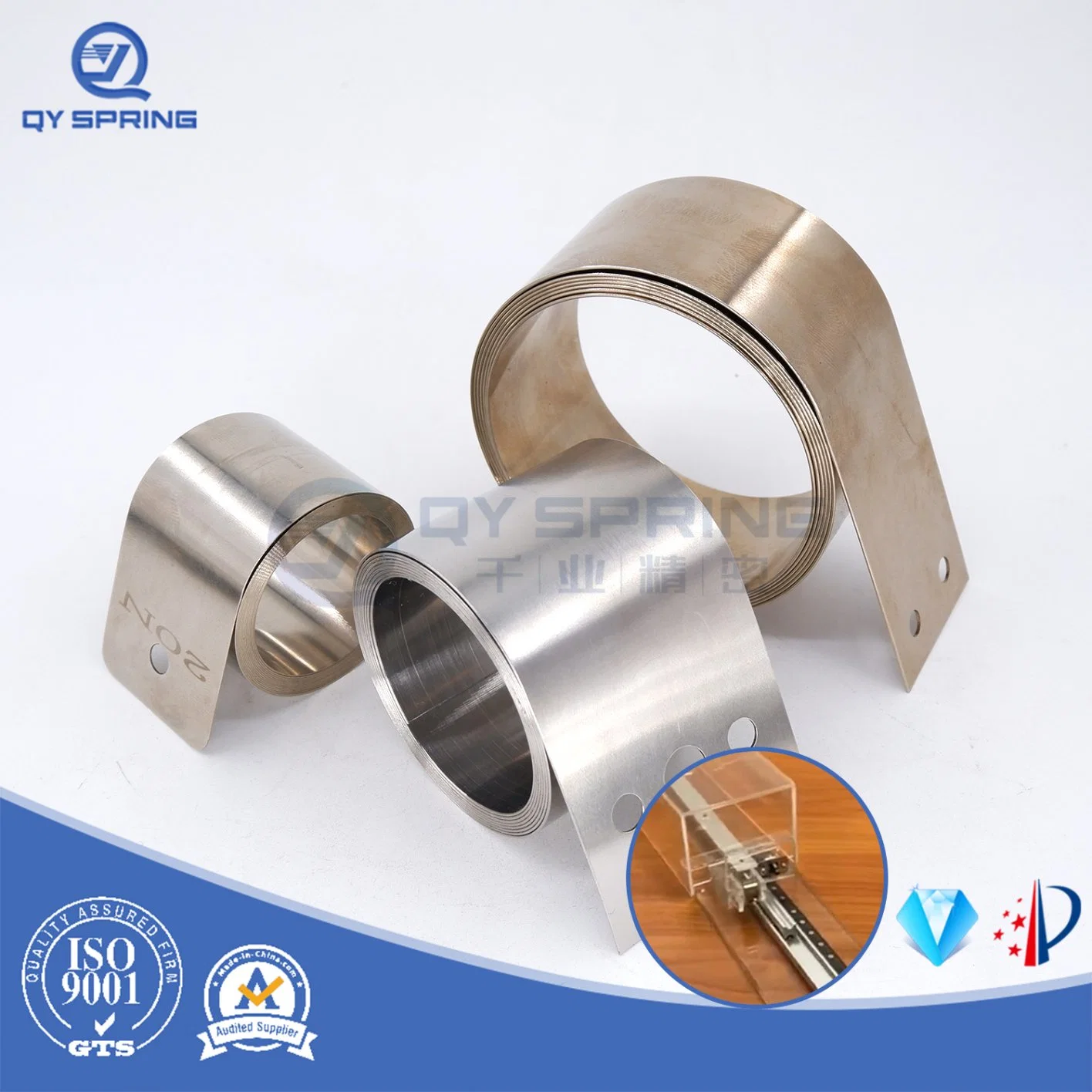 Qy High-Quality Stainless Steel Constant Force Spring in Shelf Pusher