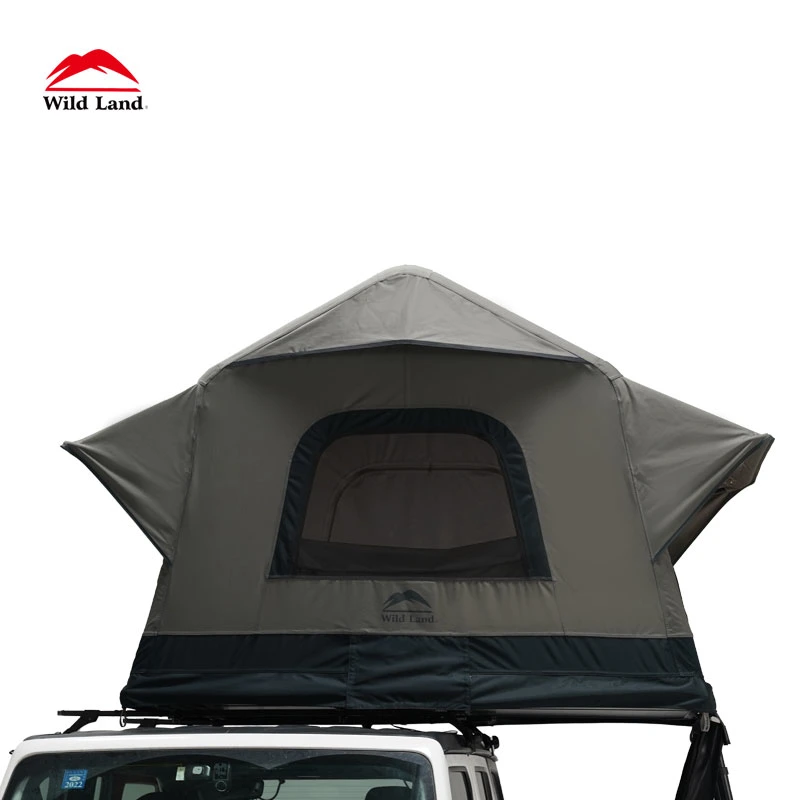 Tienda de campaña Marca Wildland Nuevo patentado tubo de aire Diseño de coches al aire libre Camping Rooftoptent con escalera Sky Window Air Cruiser Hard Shell Tienda personalizada