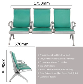 Fabricante de silla de Hospital de la sala de espera del aeropuerto de silla de oficina Muebles de metal (YA-J108A)