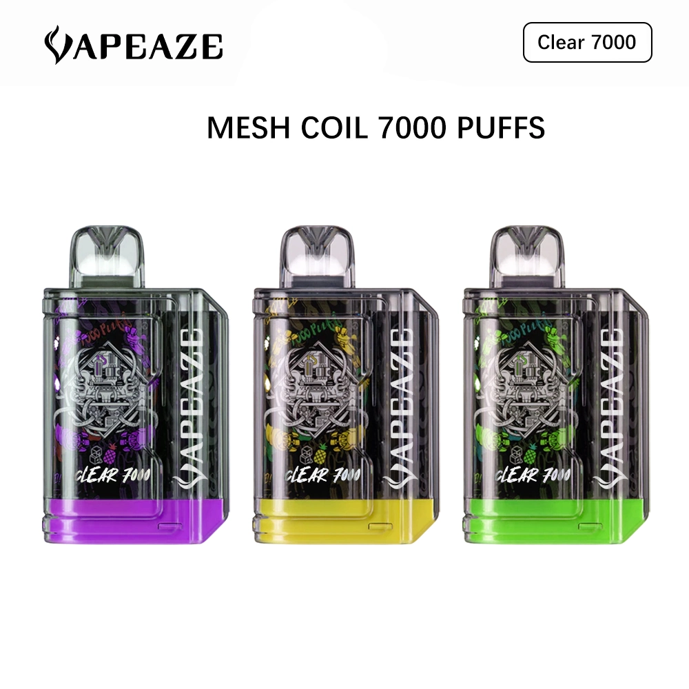 2023 Disposable/Chargeable Vape Pen Clear 7000 Puffs Fruit Air Flowing Elf vape Bar Easy to Use Rechargeable Long Battery Life Vaporizer Electronic Cigar Hookah