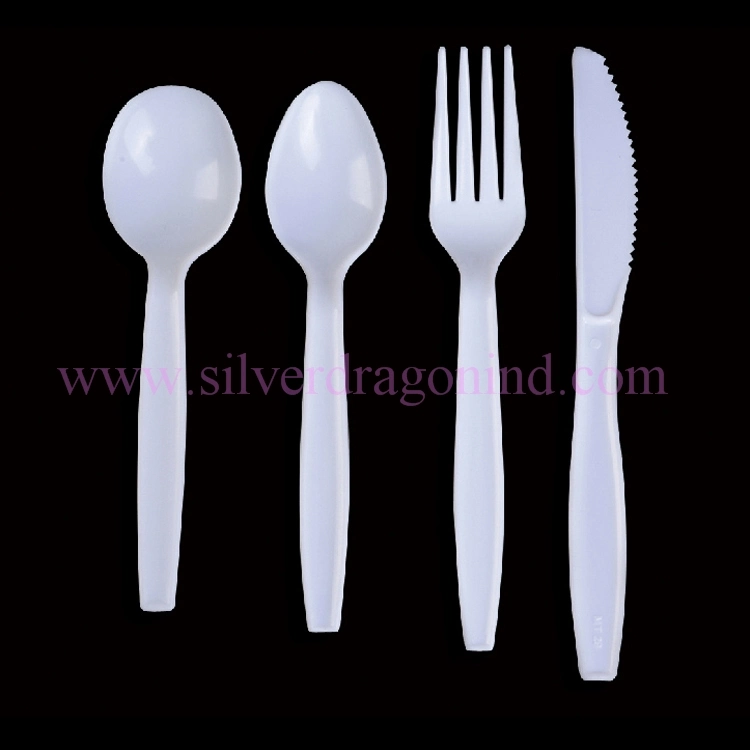 White Color Medium Weight 3.7g PS Disposal Cutlery Fork Knife Spoon