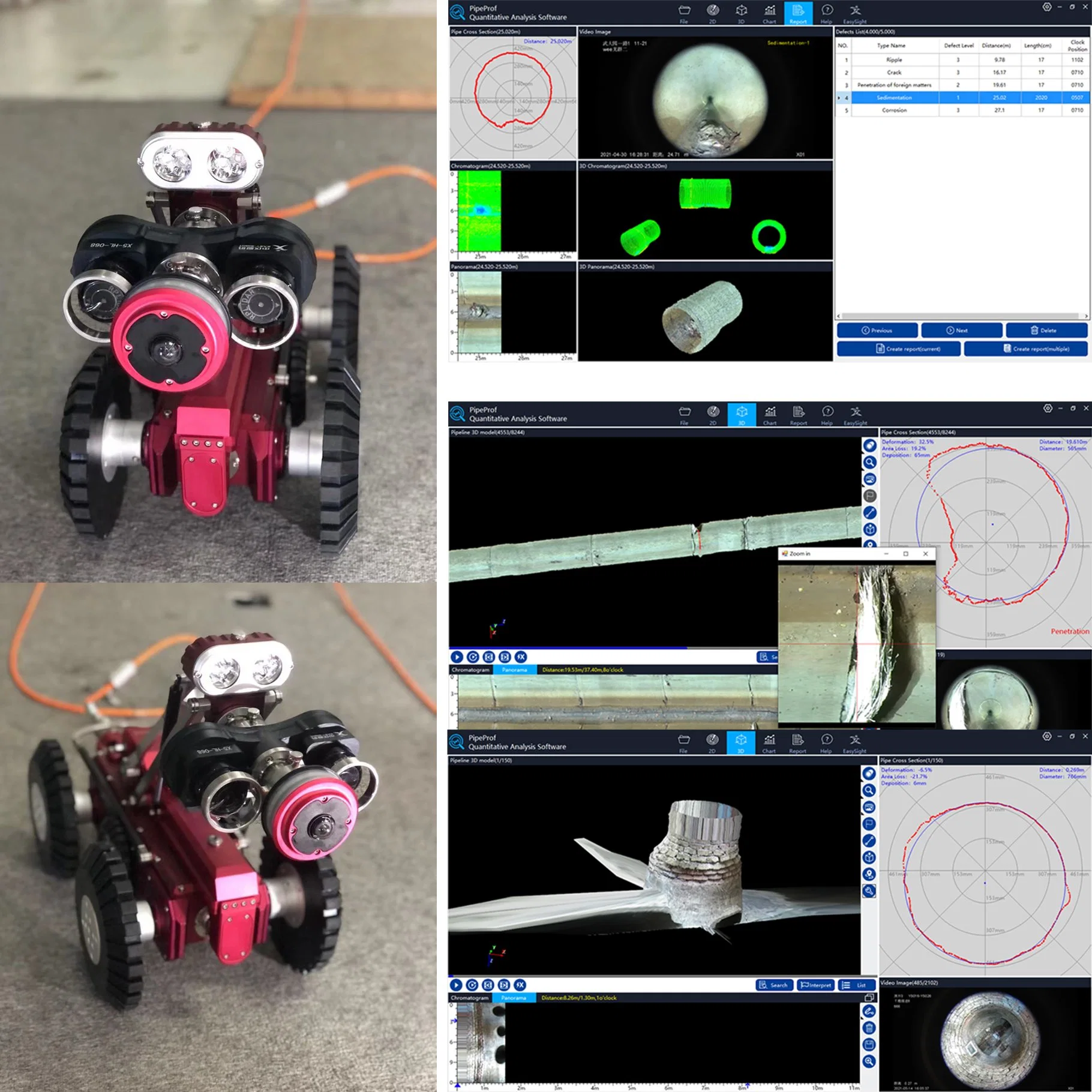 Panoramo Main Pipe Laser Profiling Scan Measurements Point Cloud Detect Optical Images Camera