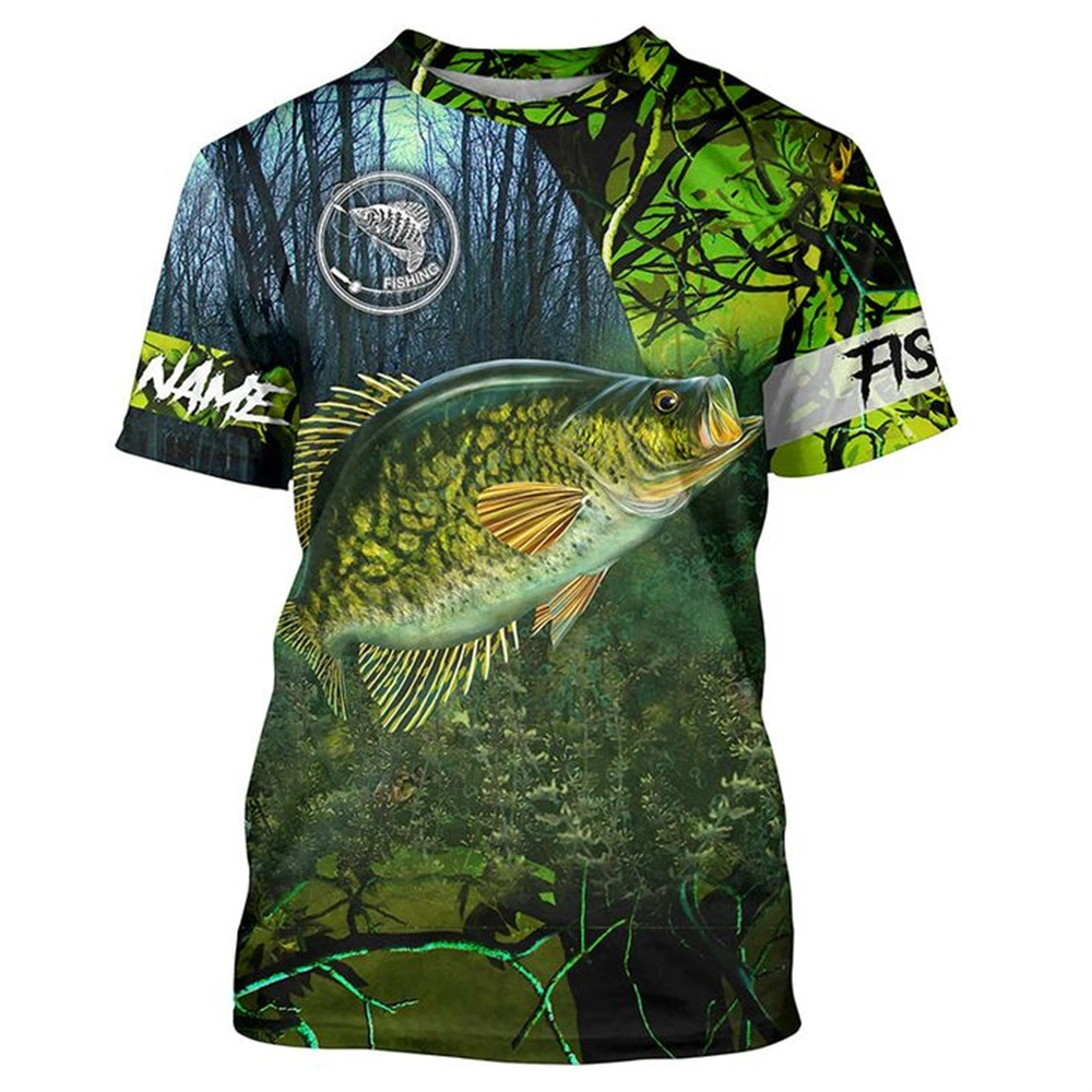 Custom Logo Sublimation Fishing Shirt Quick Dry T Shirts Men Upf 50+ UV Protection Short Sleeve Fishing Wear for Adult