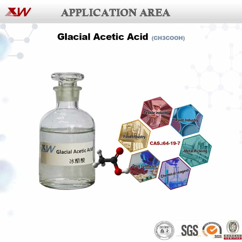 High Purity C2h4o2 CAS 64-19-7 99.8% Glacial Acetic Acid Prices