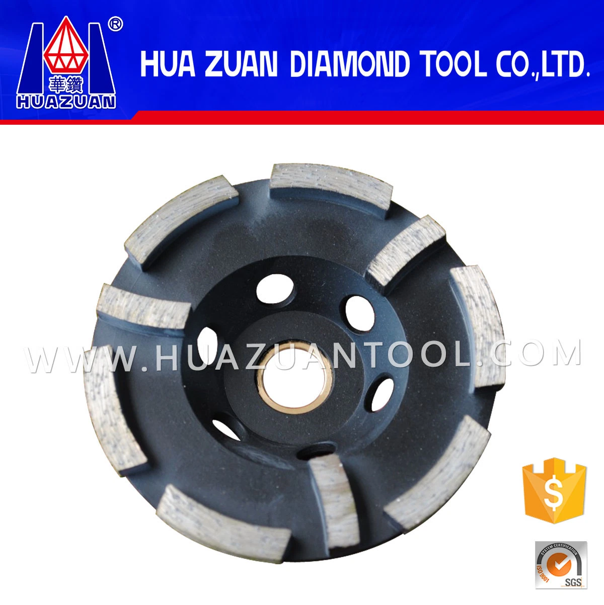 Huazuan Cup Shape Diamond Disc Grinding for Concrete