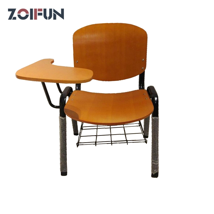 Zoifun School Furniture Wooden 12mm Plywood Classical Standard Size School Chair with Writing Pad