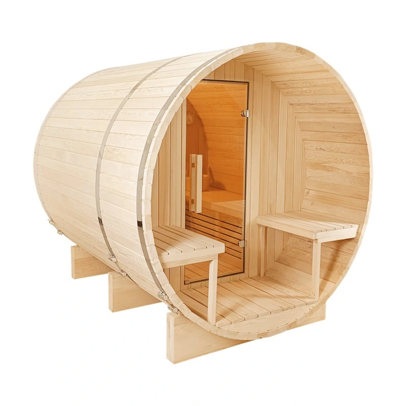 Sauna en bois de Hemlock à vapeur humide pour 6 personnes en plein air.