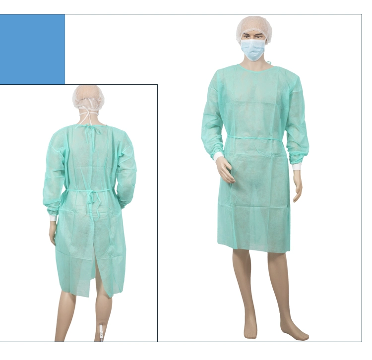 Medical PP+PE Disposable Nonwoven Isolation Gown/Uniform Customized Size Supply for Hospital