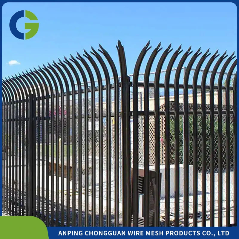 Spikes Ornamental Galvanized Wrought Iron Stairs Steel Picket Fence for Garden Picket Ornamental Fence