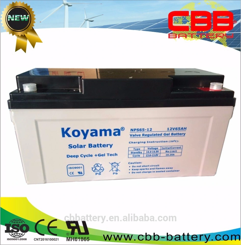 65ah 12V Deep Cycle Gel Battery PV Battery Marine Battery Power Storage Battery