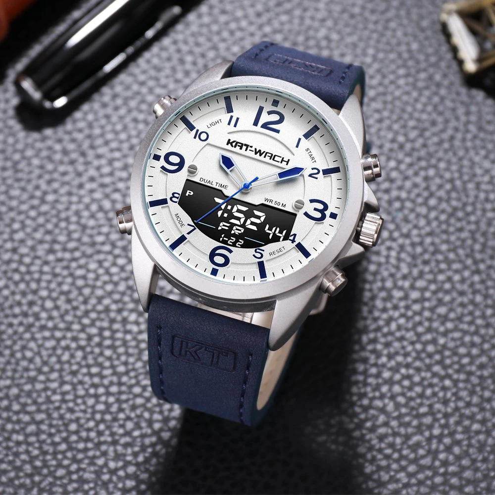 Uhr Quartz Digital Fashion Watch Wholesale/Suppliers Sportuhr Dual Time Chronograph Qualität Wasserdichte Uhr Kunststoff-Uhr