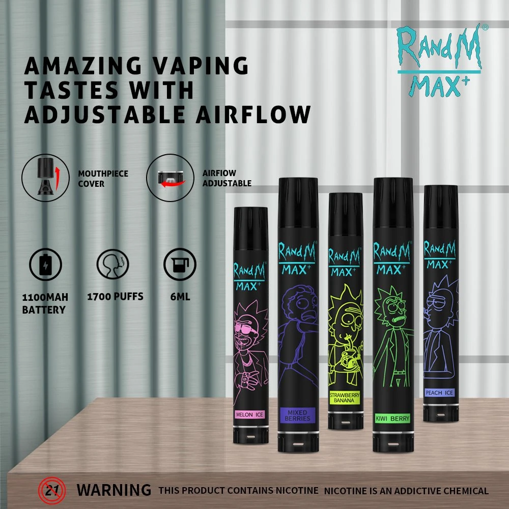 New Popular Randm Max+ 1700 Pugs Vape Disposable/Chargeable Vape Pod في الولايات المتحدة الأمريكية من مصنع فوموت فاب OEM/ODM