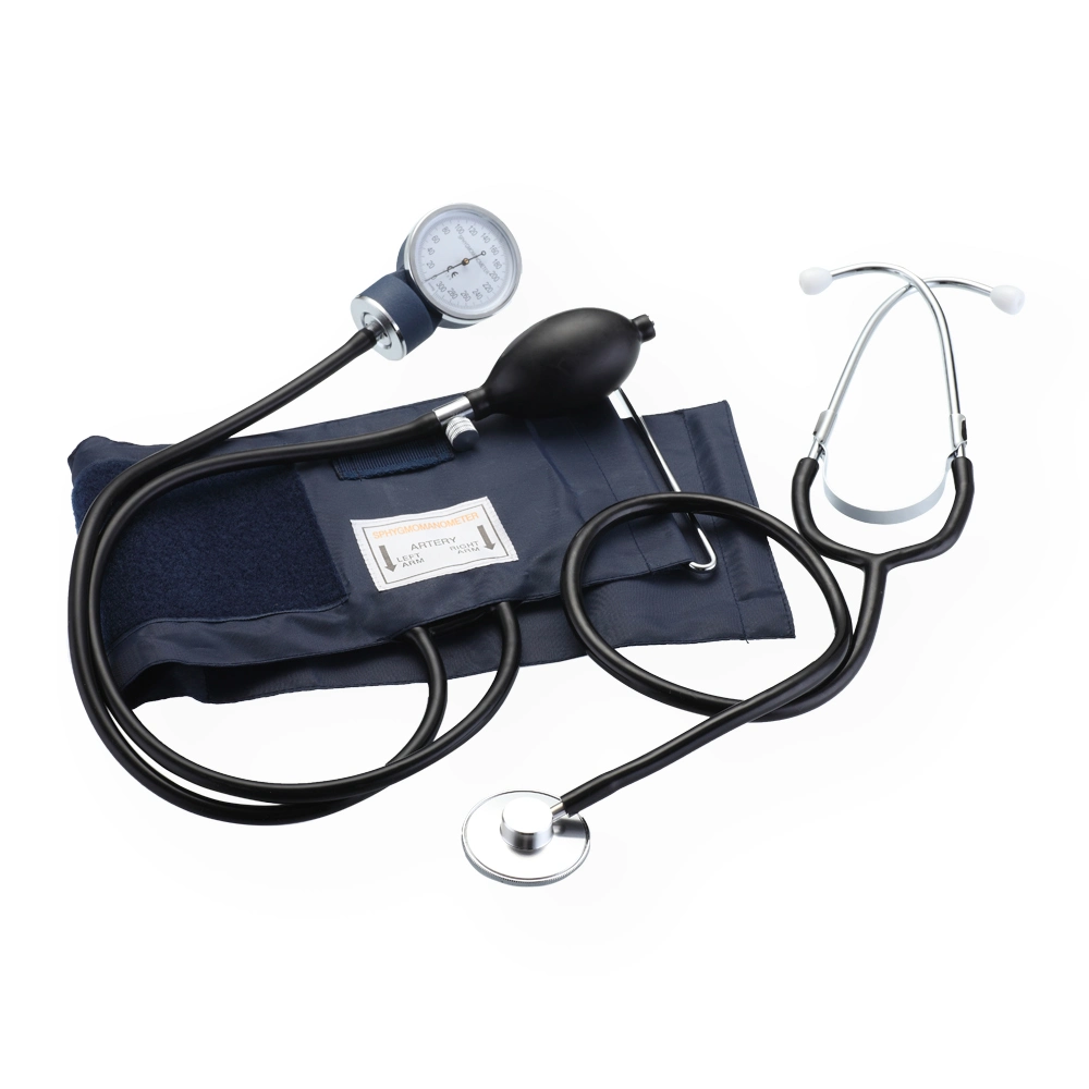 Tensiomètre européen à pression artérielle, sphygmomanomètre anéroïde avec stéthoscope.