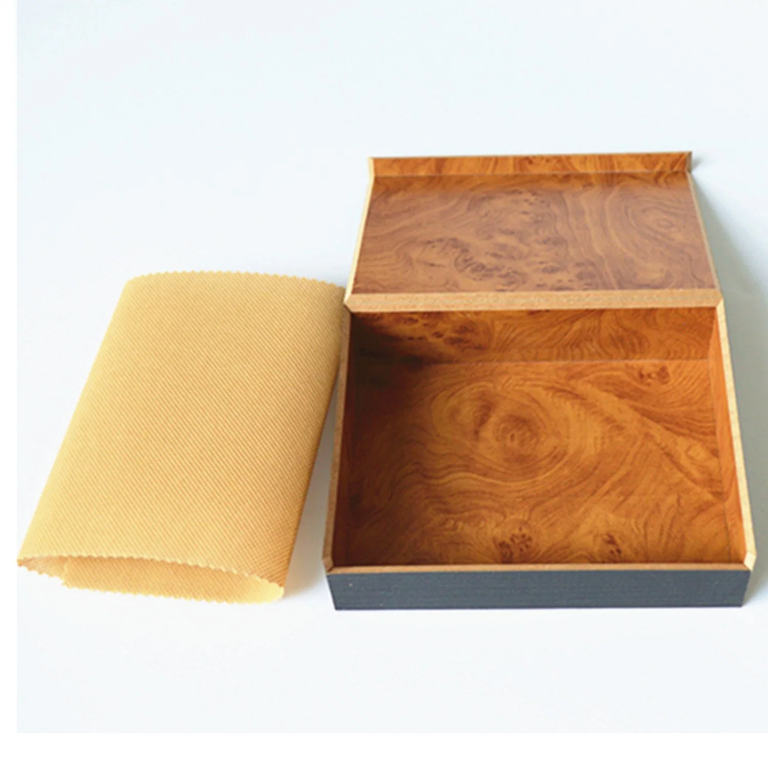 Bois MDF de papier personnalisé boîte cadeau pour portefeuille avec un chiffon Non-Fabric