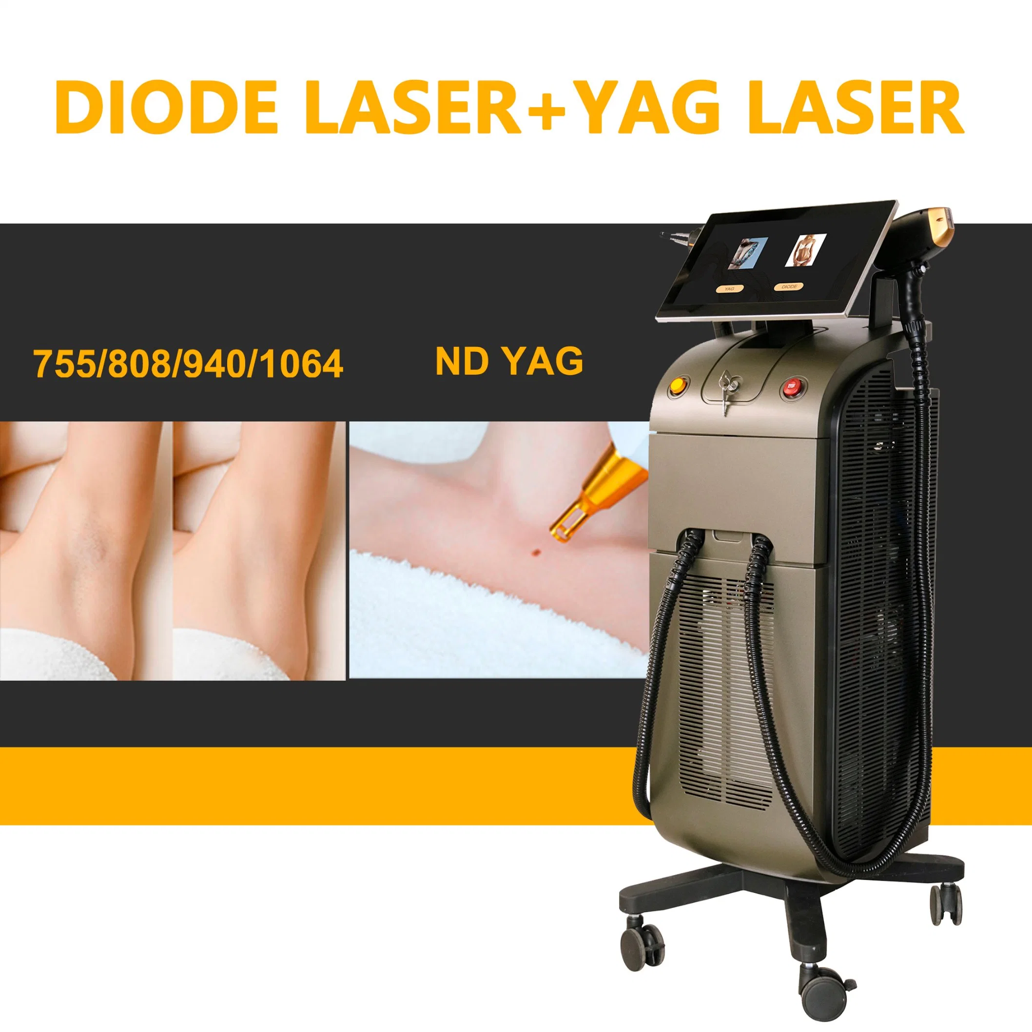 Km 2 in 1 Diode Laser Hair Removal Device YAG Laser Carbon Peeling Skin Tightening Equipment