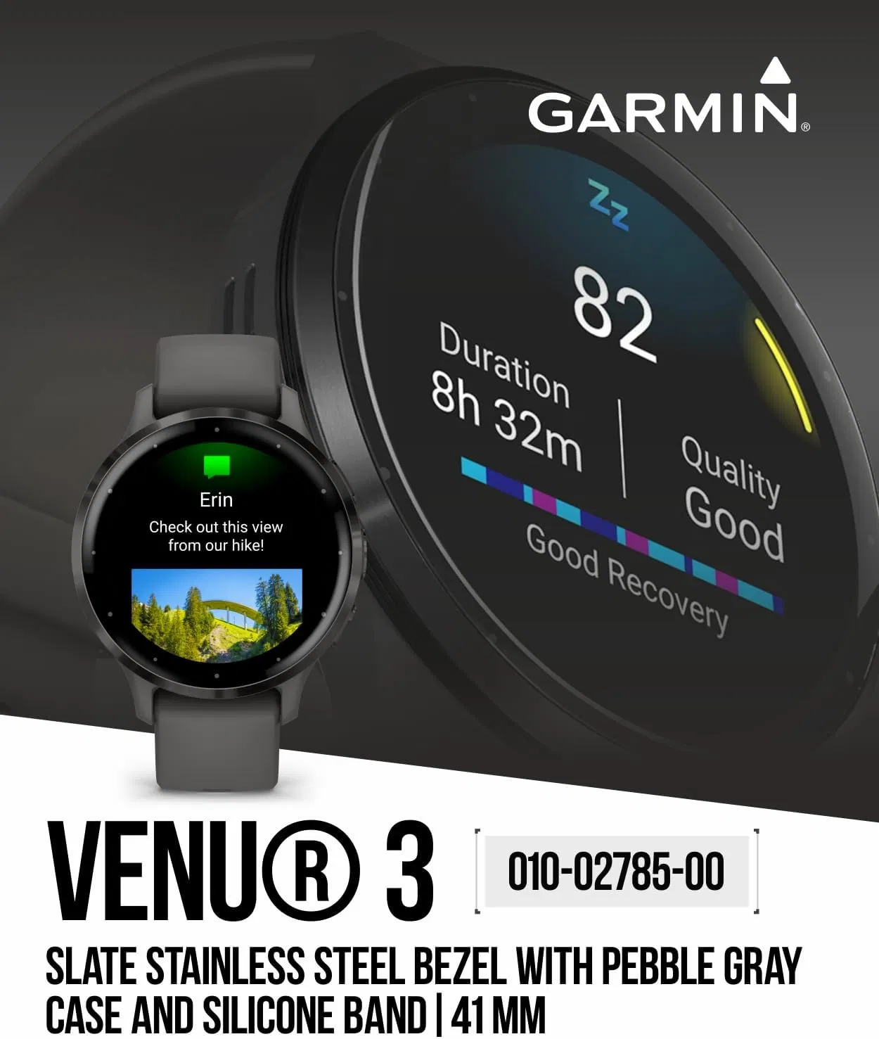 Garmin Venu 3s GPS Smartwatch Amoled Display 41mm Watch