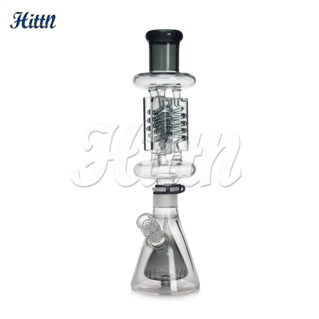 Big Straight Big Freezable bobina Triple Insertar Beaker PERC fumar Set Glycerin Glass Hookah tubo de agua