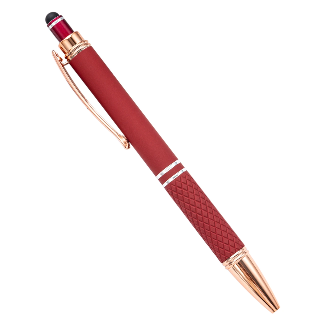 Logotipo personalizado Metal Bolígrafo bolígrafo de goma suave con lápiz