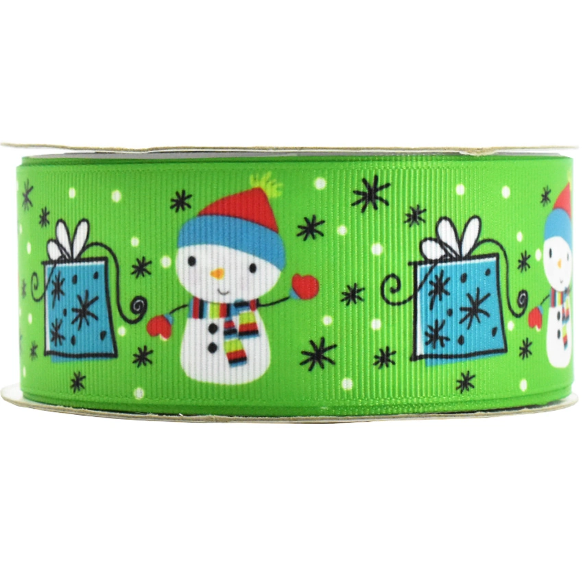 Factory OEM/OEM Customized Printed Christmas Character Grosgrain Ribbon Festival Celebration Decoration Ribbon for Wreath Crafts Decoration