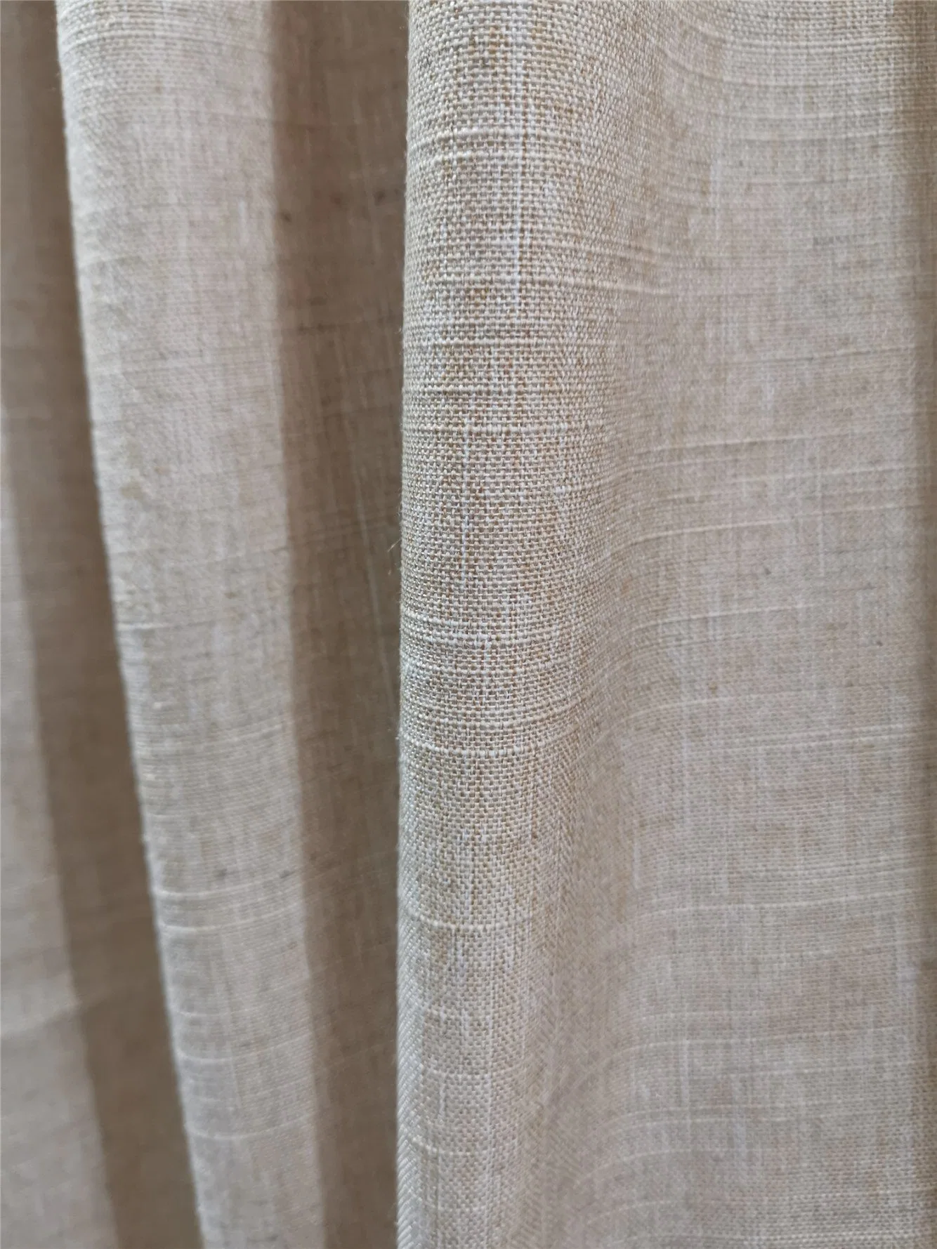 100% Poly Slub Structure Linen Like Solid Curtain